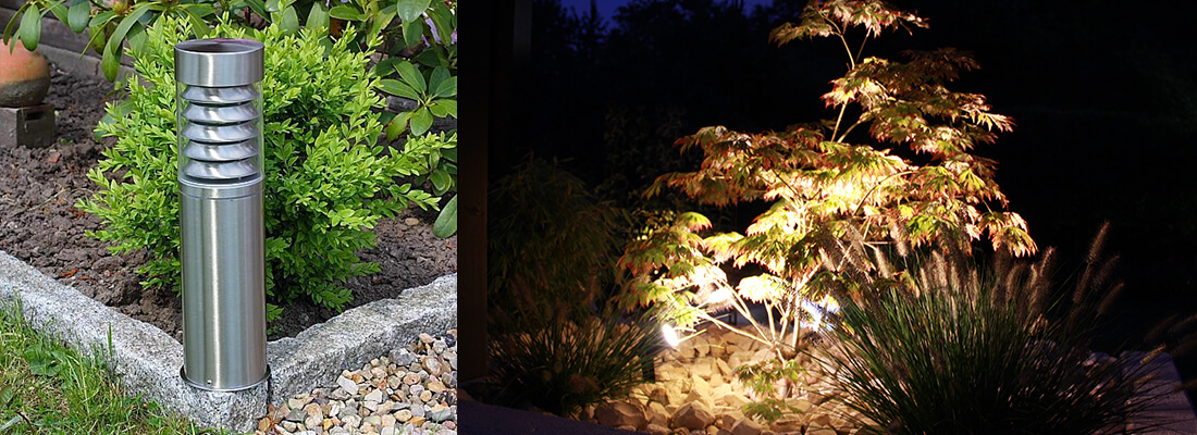 Moderne Gartenleuchte für Energiesparlampe